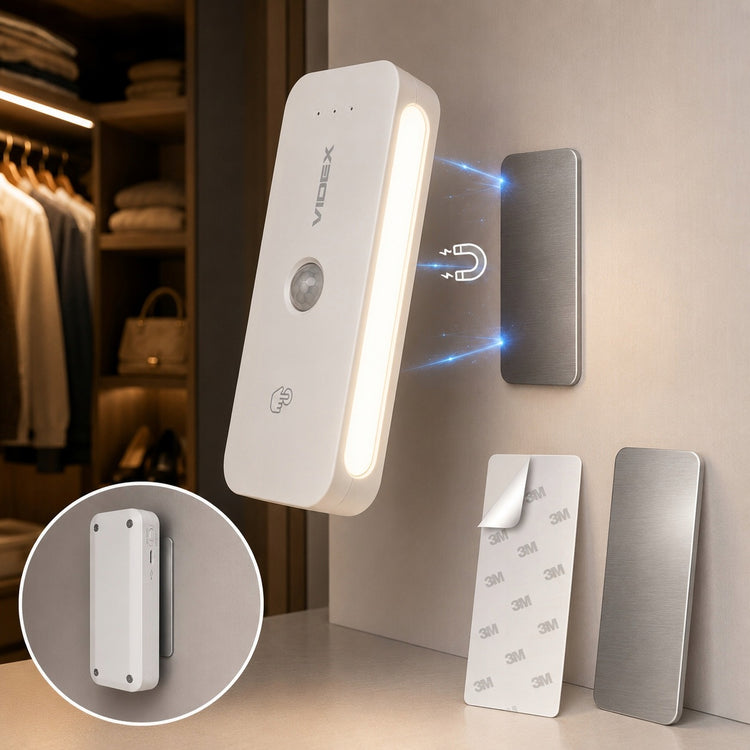 Įkraunamas LED šviestuvas su judesio jutikliu „Videx“, magnetinis, 11 cm
