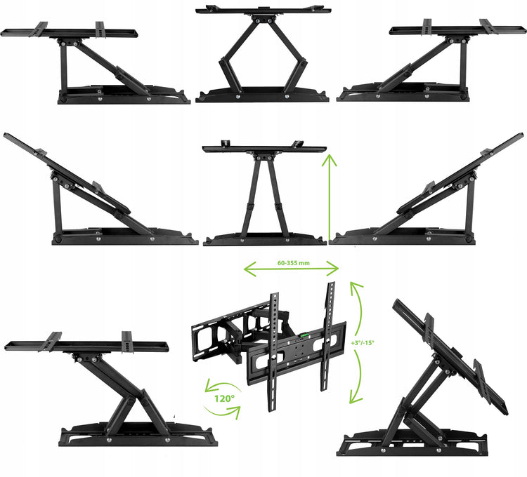 Pasukamas sieninis TV laikiklis „King Mount KG-1030“, 32–70“, iki 50 kg