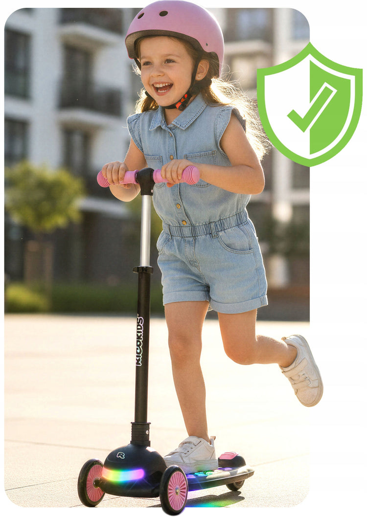 Sulankstomas triratis paspirtukas „RicoKids“ su LED apšvietimu – nuotrauka 5