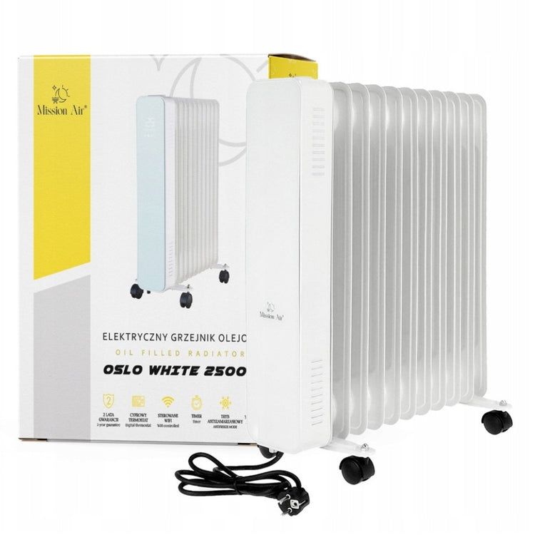 Tepalinis radiatorius su Wi-Fi ir pultu, 2500 W, 11 sekcijų, baltas – nuotrauka 2