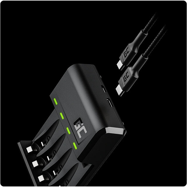 Elementų kroviklis „Green Cell VitalCharger“ 4× AA/AAA, USB-C