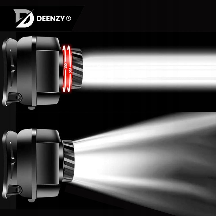 LED žibintuvėlis ant galvos „Deenzy“, 10 W, 500 lm, su judesio jutikliu ir ZOOM