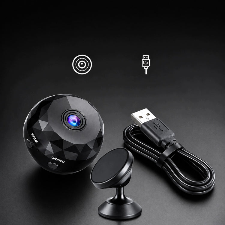 Mini Wi-Fi kamera 1080p su magnetiniu 360° laikikliu ir Bluetooth