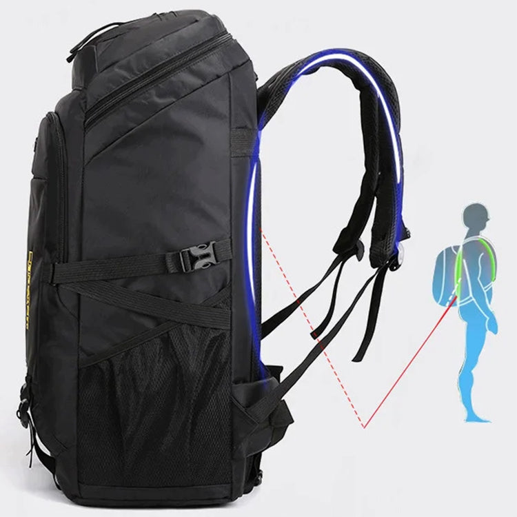Talpi sportinė taktinė kuprinė su 4 skyriais, 50 l, juoda