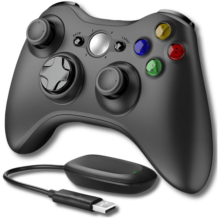 Belaidis žaidimų pultelis Xbox 360 / PC / PS3 „Omna“ su vibracija ir USB imtuvu, juodas