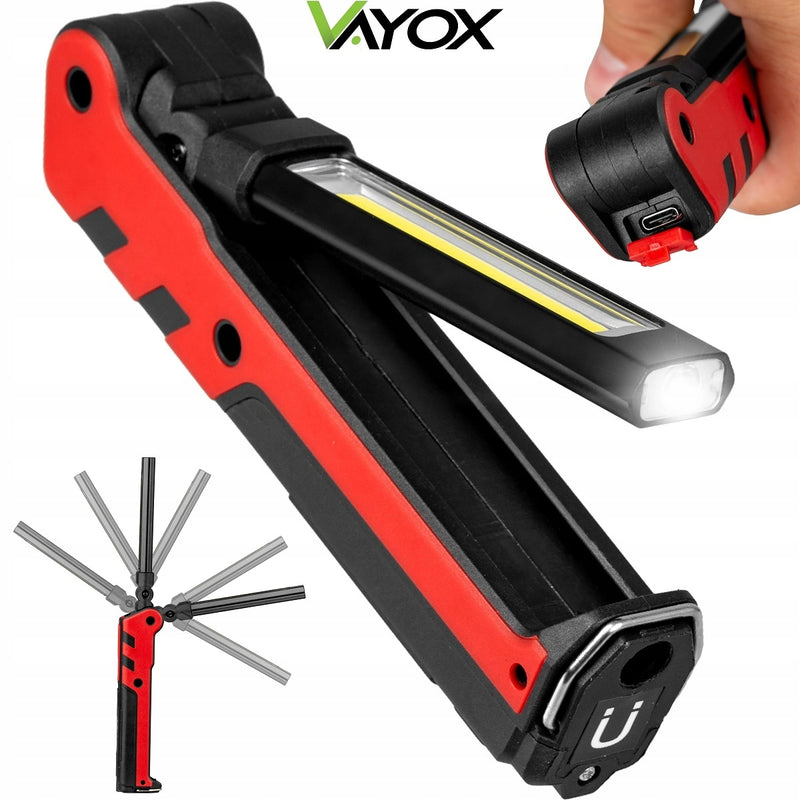 Akumuliatorinė LED darbo lempa „Vayox“ su magnetu, USB-C