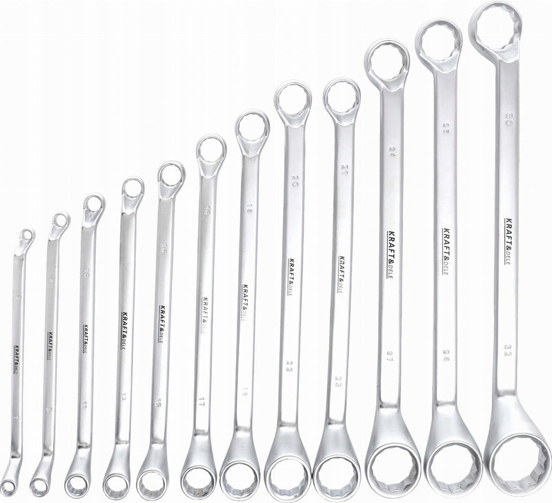 Žiedinių raktų rinkinys „Kraft&Dele KD10939“, 12 vnt., 6–32 mm, dėkle