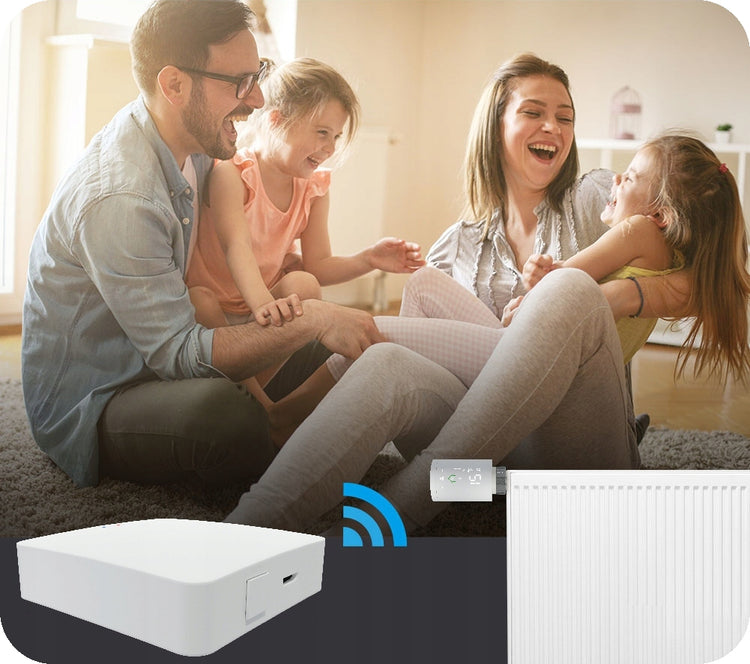 Išmanioji termostatinė radiatoriaus galvutė „Acurel“ Tuya Zigbee 3.0 su baterijomis