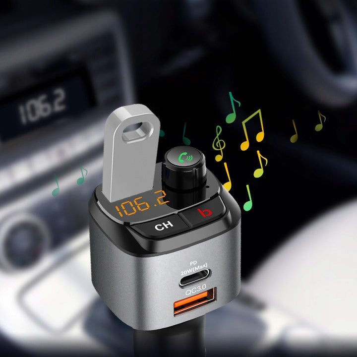 Bluetooth FM siųstuvas su greituoju krovikliu „Feegar Q100 Pro“ QC 3.0 + PD