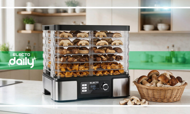 Maisto džiovyklė su laikmačiu ir termoventiliacija, 15 l, 500 W, 6 lentynos – nuotrauka 2