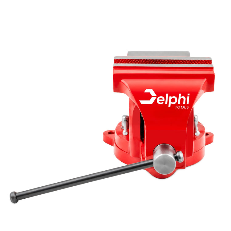 Besisukantis stalinis šaltkalvio spaustuvas su ketaus priekalu „Delphi Tools“, 125 mm