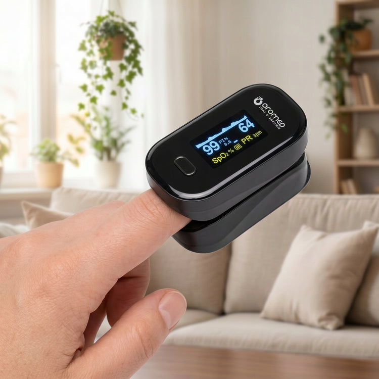 Pirštinis pulsoksimetras „Oromed ORO-OXIMETER“ su OLED ekranu, juodas