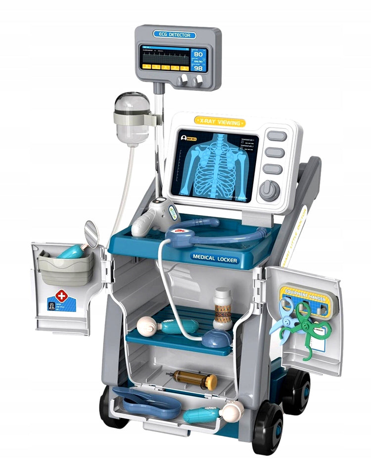 Medicinos stotelė vaikams su vežimėliu ir priedais, 57 cm