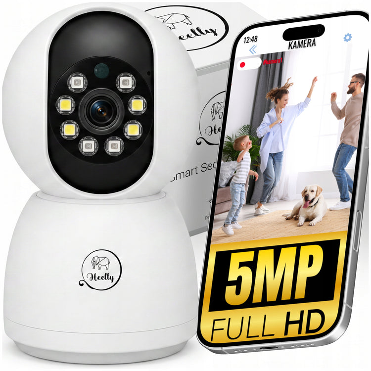 Besisukanti Wi-Fi stebėjimo kamera „Heelly Pro Guard“, 5 MP, priartinimas, judesio aptikimas