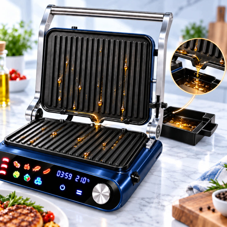 Didelis kontaktinis elektrinis grilis su 10 programų, 2200 W, XXL – nuotrauka 6