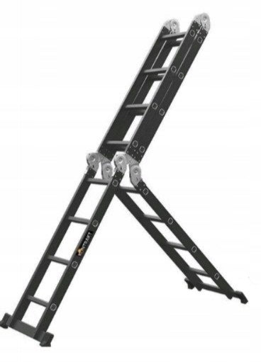 Daugiafunkcės aliuminės kopėčios su platforma „Kontrakt“ 4×4, 5,6 m, 150 kg