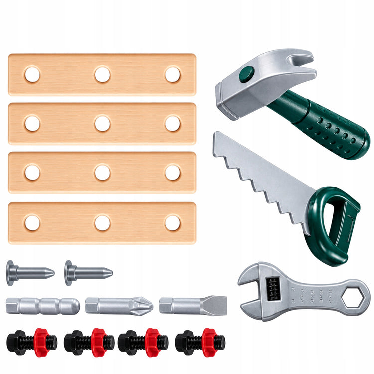 Vaikiškas DIY įrankių rinkinys su atsuktuvu ir dėže, 3+