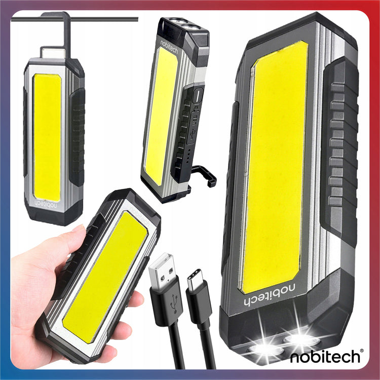 Akumuliatorinė LED darbo lempa „Nobitech WL01“ su kabliu, stovu ir magnetu
