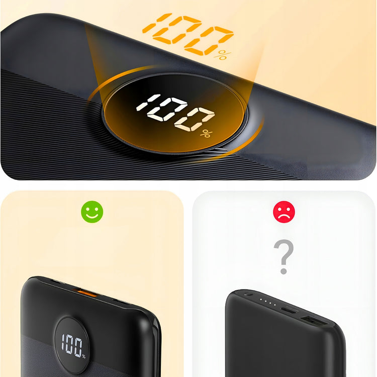 Plonas kelioninis išorinis akumuliatorius „Matnox“ 10000 mAh, 22,5 W PD, USB + USB-C