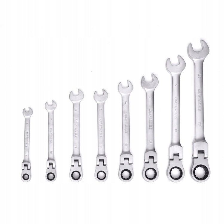 Laužtų kombinuotų raktų su terkšle rinkinys „Kraft&Dele KD11302“, 8–22 mm, 8 vnt.
