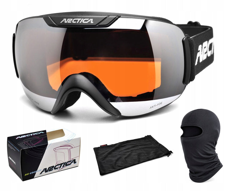 Slidinėjimo akiniai „Arctica G-117“ su oranžiniu dvigubu stiklu, UV400