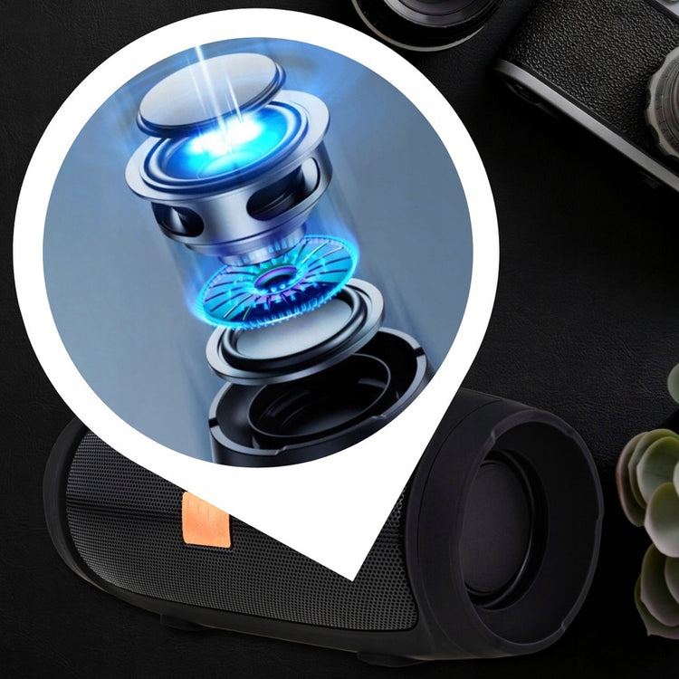 Nešiojama Bluetooth kolonėlė „Lewer E3-Mini“ su 4 garsiakalbiais, juoda