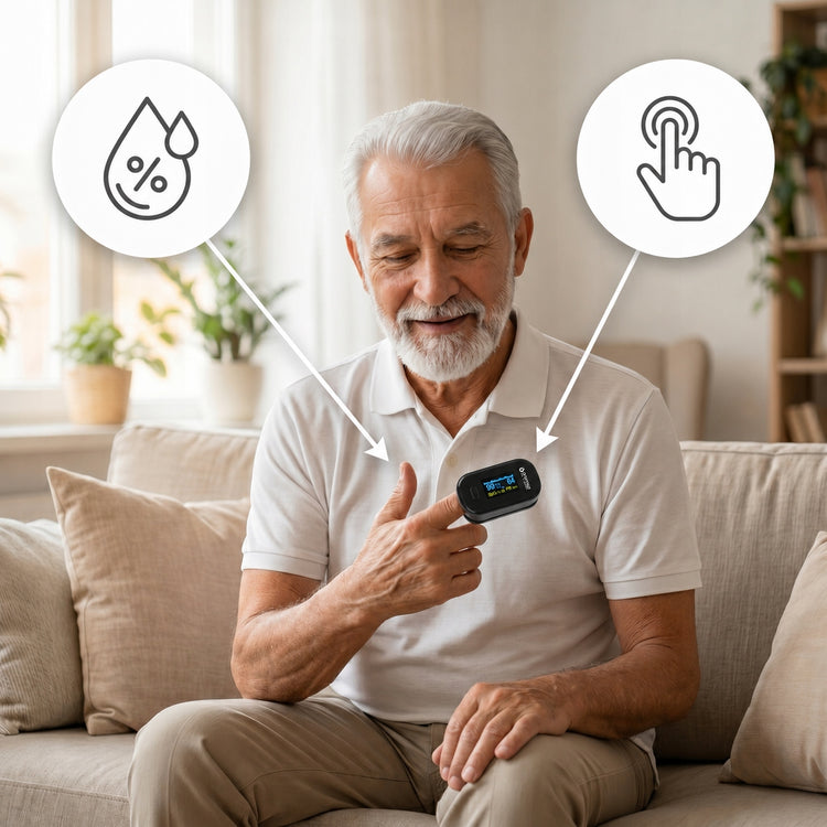 Pirštinis pulsoksimetras „Oromed ORO-OXIMETER“ su OLED ekranu, juodas