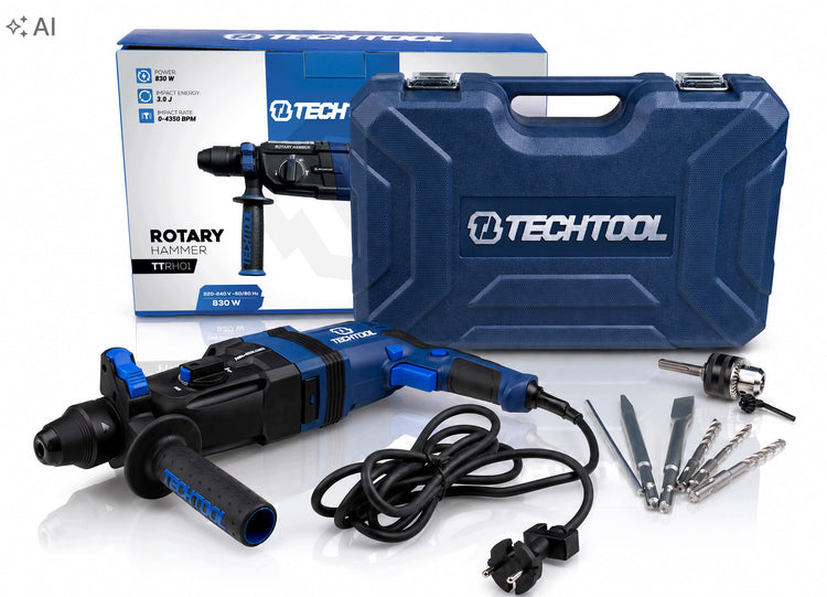 Perforatorius „Techtool“ SDS+, 830 W, 3 J, su 3 m laidu – nuotrauka 5