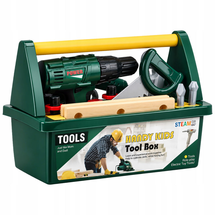 Vaikiškas DIY įrankių rinkinys su atsuktuvu ir dėže, 3+