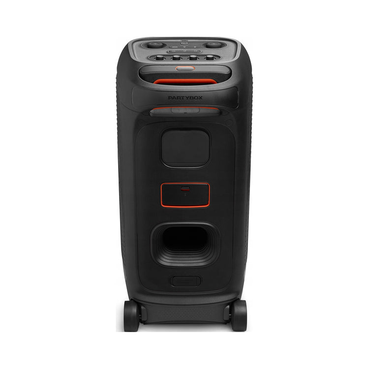 Didelė nešiojama kolonėlė „JBL PartyBox Stage 320“, 240 W, su karaoke ir šviesos efektais, juoda