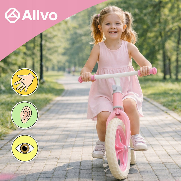 Balansinis dviratukas „Allvo“ su EVA ratais, 12", rožinis – nuotrauka 5