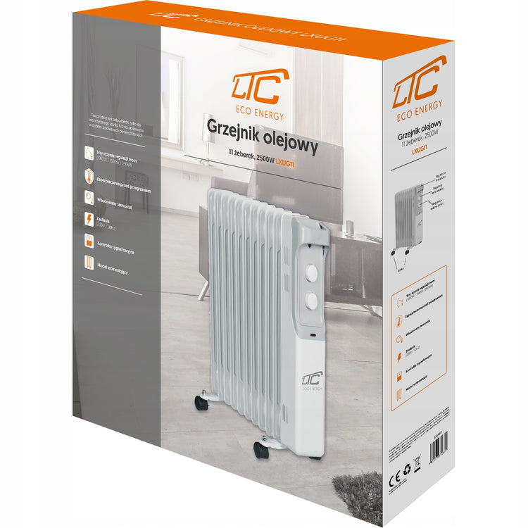 Tepalinis radiatorius su termostatu, 2500 W, 11 sekcijų – nuotrauka 3