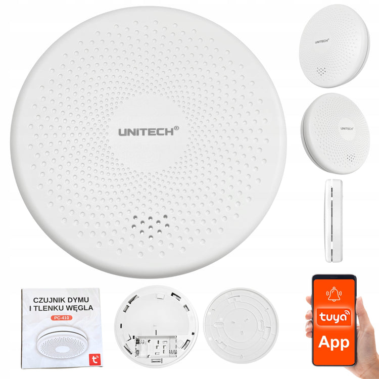 Wi-Fi smalkių dujų ir dūmų detektorius 2in1 „Benetech PC-410“ su Tuya