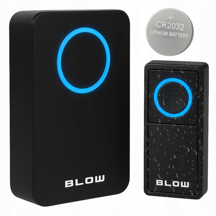 Belaidis durų skambutis „Blow“, IP44, 100 m, 30 melodijų