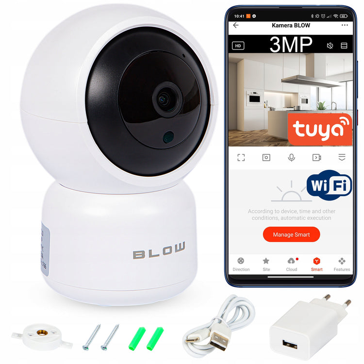 Besisukanti Wi-Fi kamera-elektroninė auklė „Blow T-263“, 3 MP, Tuya