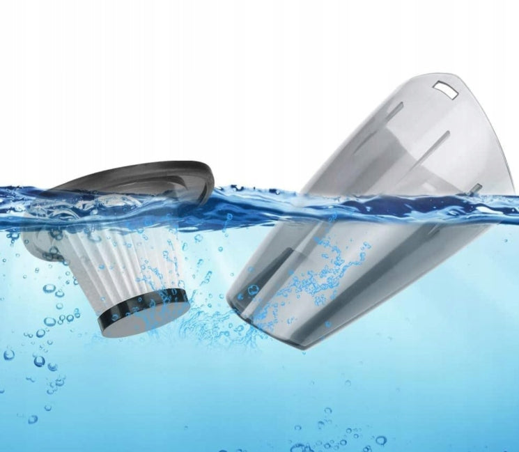 Belaidis rankinis automobilinis dulkių siurblys su HEPA filtru, 65 W