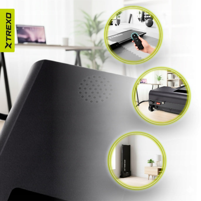 Elektrinis bėgimo takelis po stalu „XTREXO W100“ Walking Pad, 1–6 km/h