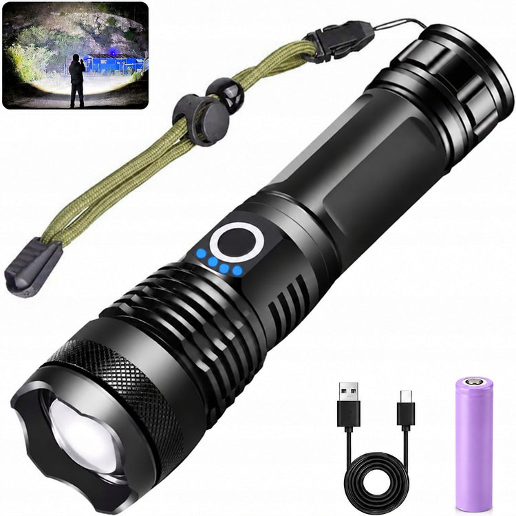 Vandeniui atsparus taktinis LED žibintuvėlis 1000 lm, IPX8, 5 režimai