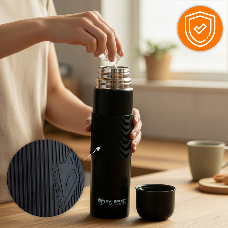 Turistinis vakuuminis termosas „EVI Sport Nomad Pro“, 1 l, juodas