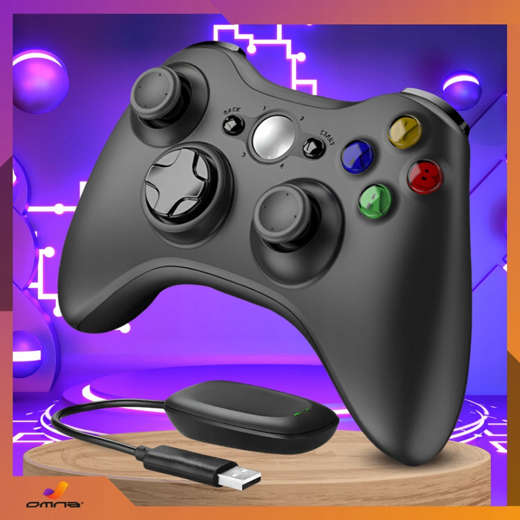 Belaidis žaidimų pultelis Xbox 360 / PC / PS3 „Omna“ su vibracija ir USB imtuvu, juodas