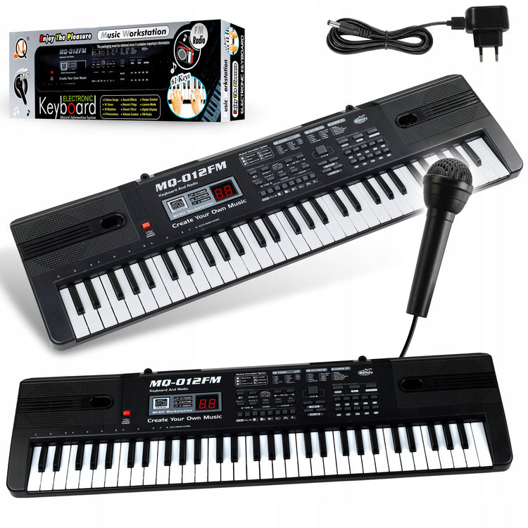 Vaikiškas sintezatorius-pianinas mokymuisi groti, juodas
