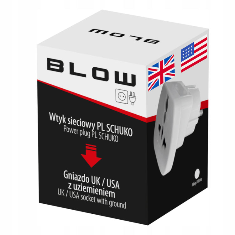 Kelioninis adapteris „Blow 72-304“ iš UK / US kištuko į EU lizdą