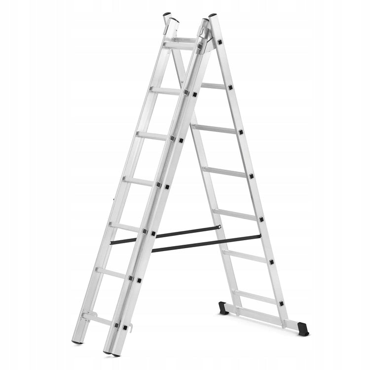 Daugiafunkcės aliuminės kopėčios laiptams „Higher“ 3×7, 4,25 m, 150 kg