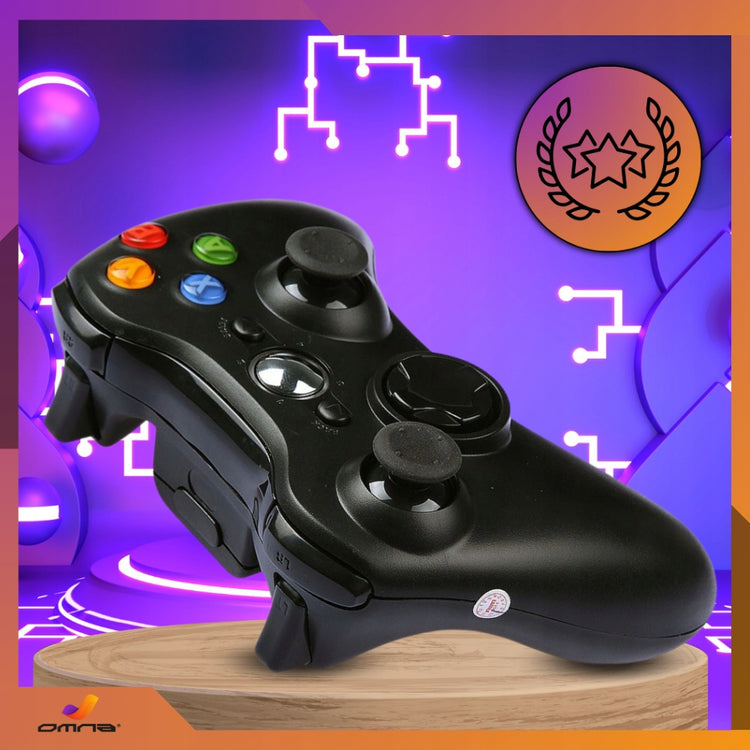 Belaidis žaidimų pultelis Xbox 360 / PC / PS3 „Omna“ su vibracija ir USB imtuvu, juodas