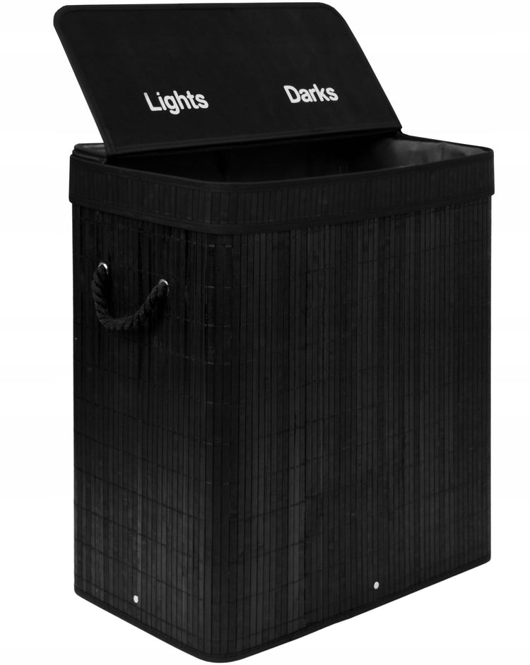 Dviejų skyrių skalbinių krepšys „Gockowiak“, 100 l, juodas