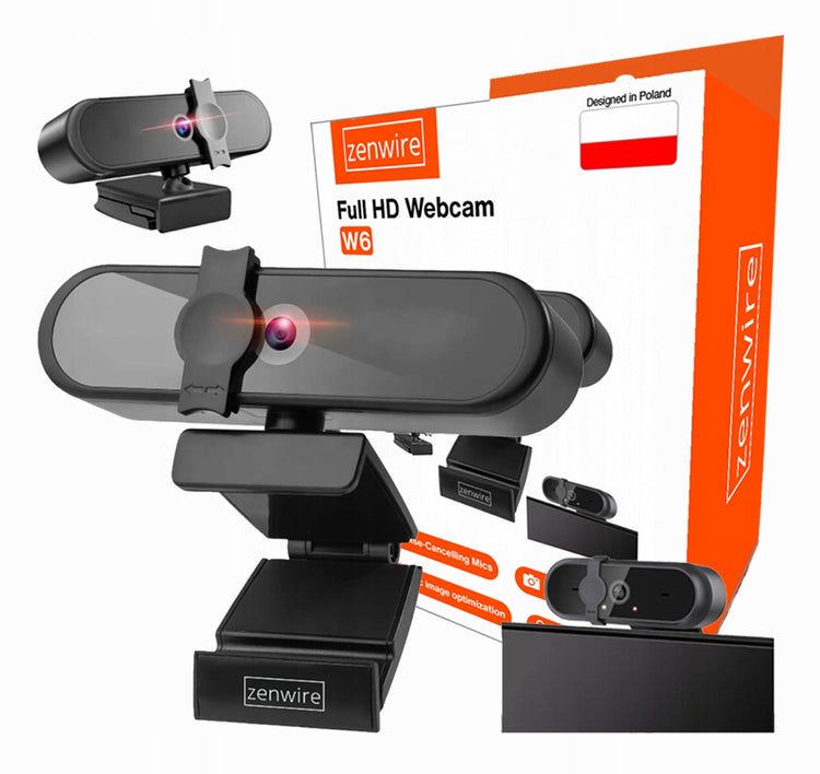Internetinė kamera „Zenwire W6“ Full HD 1080p su mikrofonu ir dangteliu