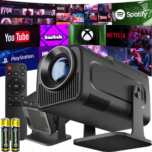 Nešiojamas projektorius su „Android TV“ ir Wi-Fi, 390 ANSI lm, pasukamas