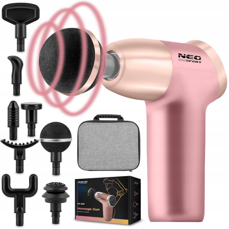 Masažinis pistoletas „Neo-Sport“, rožinis – nuotrauka 2