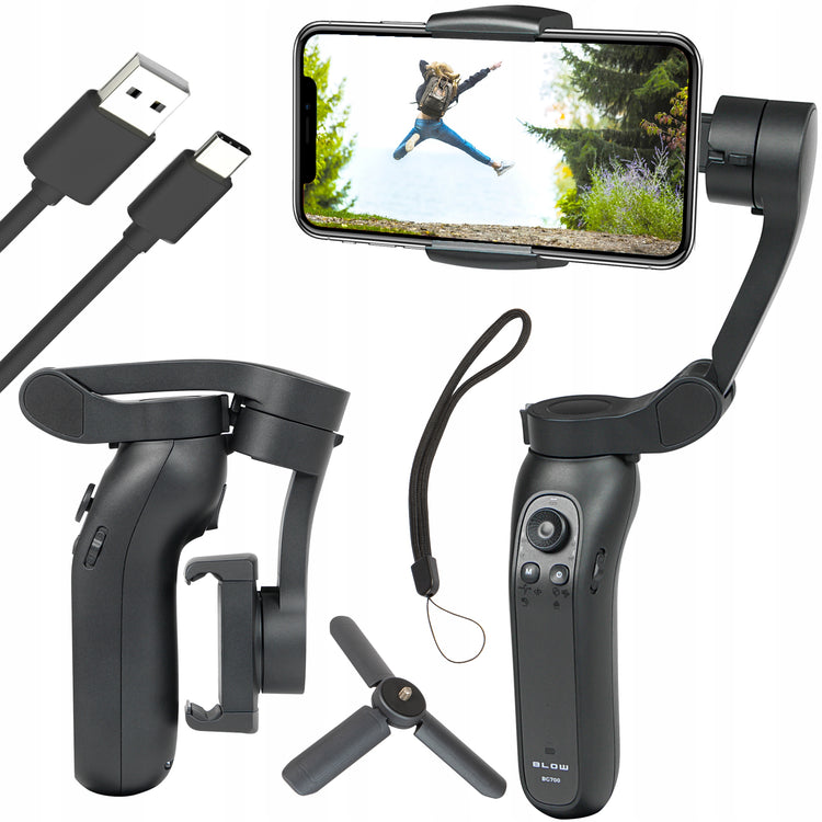 Sulankstomas 3 ašių telefono stabilizatorius (gimbal) „Blow BG700“