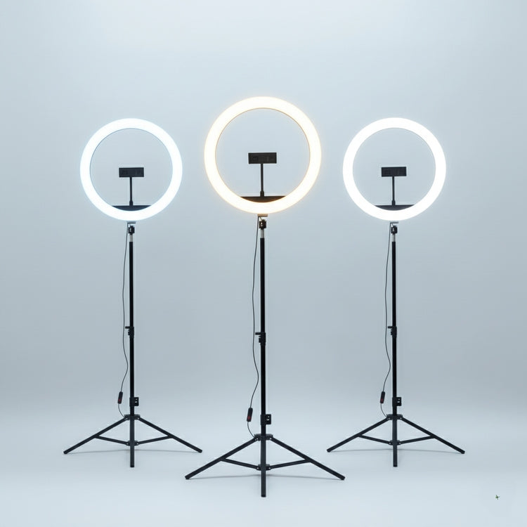 Žiedinė LED lempa „Asato“ 30 cm su stovu ir pultu